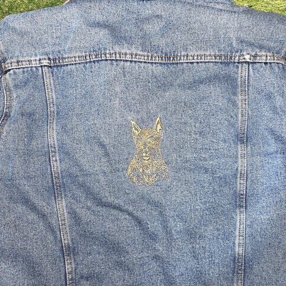 Denim Jean Jacket with Tan Collar Vintage 2000's - Picture 11 of 12